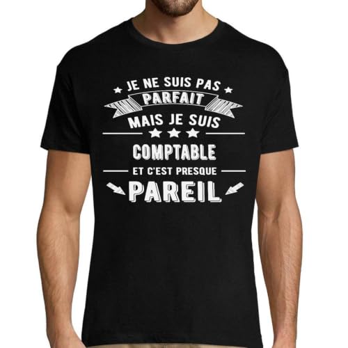 T-shirt homme comptable pas parfait rigolo et original imprimé en France pour papa