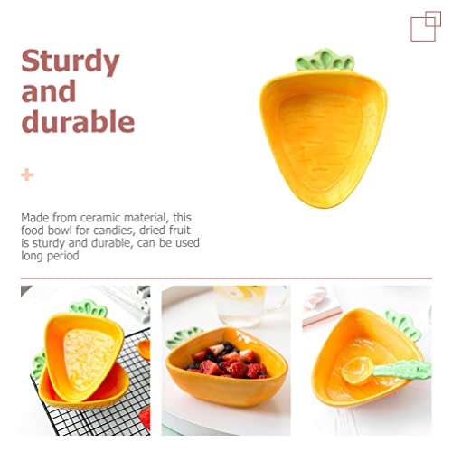Bestonzon Ceramic Fruit Bowl Carrot Shaped Dessert Bowl Easter Salad Serving Bowl Decorative Bowl Snack Candy Bowl Key Tray Ring Dish Party Treat Container Supply #TOP3