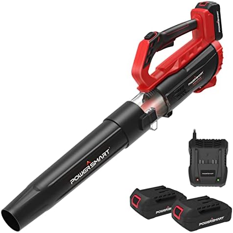 PowerSmart 20V Cordless Leaf Blower with 2PCS 1.5Ah Battery and Charger, Blowers for Lawn Care, Snow Blowing & Yard Cleaning