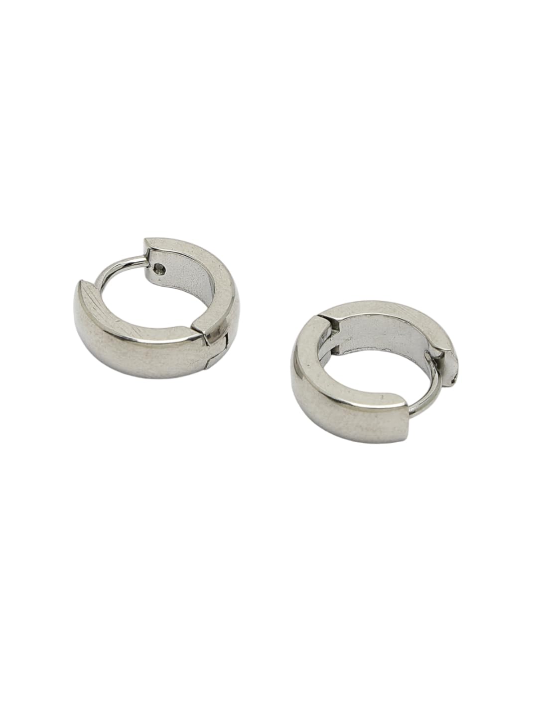 nvr Earrings for Men and Boys | Silver-Plated Hoop Earrings for Men | Stainless Steel Huggie Hoop Earrings | Accessories Jewellery for Men | Birthday Gift for Men and Boys Anniversary Gift for Husband-picture-36