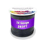 18Gauge Black Aluminum Crafts Wire 260FT, for Jewelry Crafting, Gemstone Metal Coiling, Sculpting, Armature, Jewelry Making Beading Floral Soft DIY Metal Craft Art Wires Colored and Soft