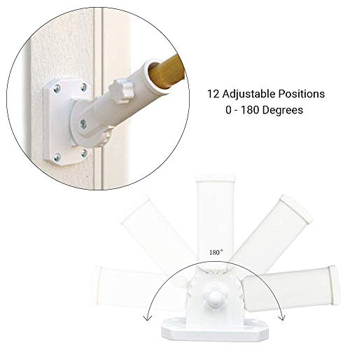 Sports Flags Pennants Company Flag Pole Bracket Adjustable Aluminum White Flagpole Holder #TOP3