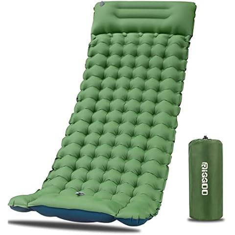 riggoo Self Inflating Camping Mat Sleeping Mat 10cm Thick Camping Mattress Airbed Waterproof Ultralight Roll Mat for Camping, Hiking, Travel, Backpacking and Beach (Single) Cover