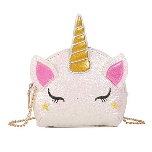 Mochila de Lentejuelas Unicornio, Monedero con Lentejuelas Unicorn Lentejuelas Bolsa de Almacenamiento de Billetera 3D Bolso Bandolera para Damas y niñas