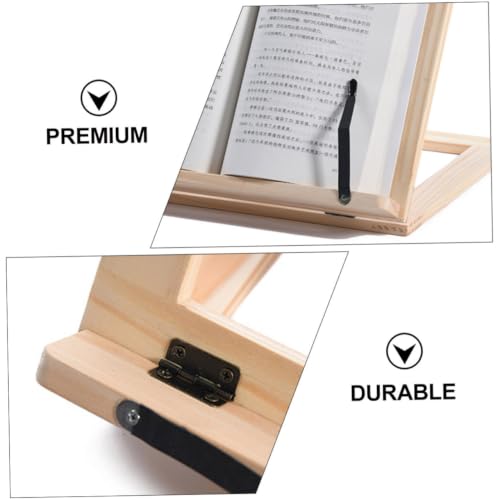 Support de lecture pour éviter le mal de dos avec hauteur réglable en bois beige