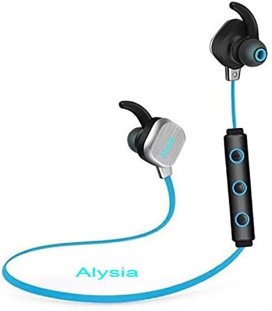 Bluetooth Headsets - Alysia Earphones V4.1 Bass Wireless Earbuds Lightweight Noise Cancelling Headphones Mini Secure in Ear Hooks Sports Earphones APT-X Stereo Headset w/Mic Dual Battery