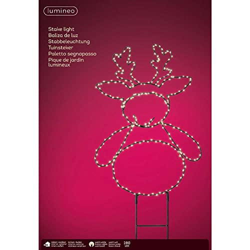 Figura luminosa sagoma renna 280 microled bianco caldo luce fissa 47cm