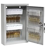 BankSupplies Fort Knox Key Holder Cabinet - 40-Key Cabinet - 40 Easy-to-Write-On Key Tags - Piano Hinged Door - Standard Keyed Lock - Steel Construction - Key Lock Box