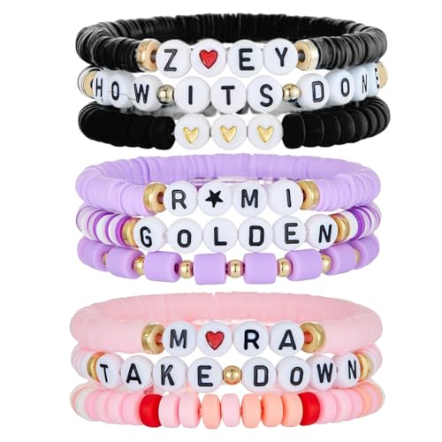 MLPKOI 9 Pièces K-Pop Bracelets Inspirés, Bracelet Amitié, Accessoire Cosplay, Cadeau Fan d'Anime, Anniversaire pour Filles Femme Anniversaire Noël