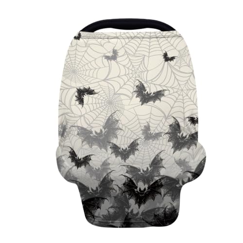 Image of Halloween Baby Car Seat Cover Girl Boy Carseat Covers, Bat Cobweb