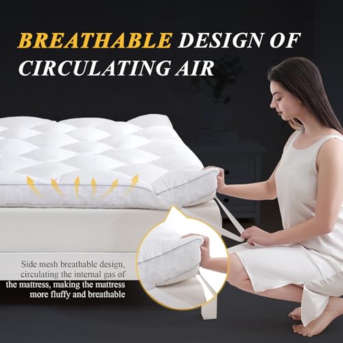 3 Inch Full Mattress Topper, Ultra Thick and Fluffy Supportive Memory Foam Mattress Topper for Body Pain (75x54x3 Inches) by DOWNCOOL - Used condition - Image 2