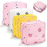HXLJHALG 4Pcs Sanitary Napkin Storage Bag, Portable Period Pouch Feminine Pads Tampon Organizer Pouch Pad Holder Bag Small Menstrual Period Bags for Teen Girls, Women
