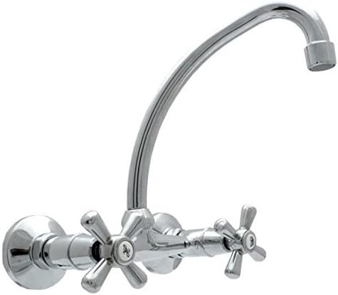 Traditional Retro Wall Mounted 'F' Spout Cross Head Kitchen Bathroom Faucet Tap