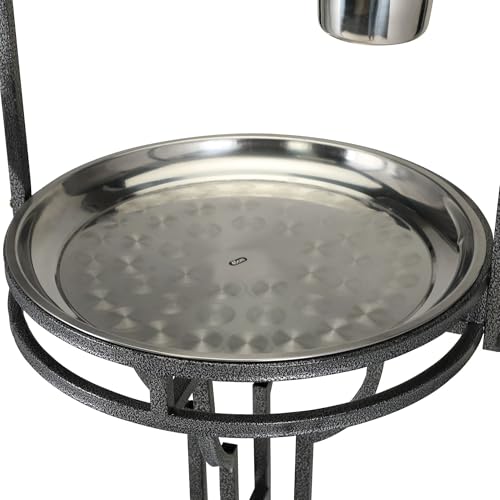 Image of Parrot Stand Bird Perch Stand Bird Playstand with Easy Grip Tray Bowls Toy Hook Rolling Wheel Large Pet Gift Wrought Iron Play Ground Rolling Wheel (Black)