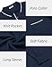 COOFANDY Men's Knit Polo Long Sleeve Casual Retro Contrast Collared Sweater V Neck Golf Navy Blue