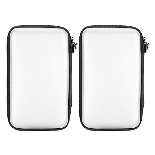 Image of 2Pcs Portable Storage Bag Carry Case EVA Protective Hard Bag for 3DS XL 3DS 3DS Handheld Game Consoles, Hard Shell Carrying Case with 8 Game Card Slots, All Around Zipper(Silver