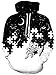 Ocean Plus Homme Galaxie Impression Numérique Sweat à Capuche à Manches Longues Sport Cardigan à Capuche Taille Plus (L (Poitrine: 117-137CM), Astronaute de Puzzle Noir et Blanc)