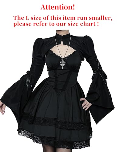 Goth Black Bolero Shrug for Formal Dress Gothic Rave Festival Top for Women2