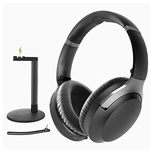 Avantree Aria Podio Wireless Noise Cancelling Headphones with Charging Dock Base, SSD Option, Bluetooth 5.0 Headset with Boom Mic for Meeting, Online Class, Work on PC Phone Computer Laptop