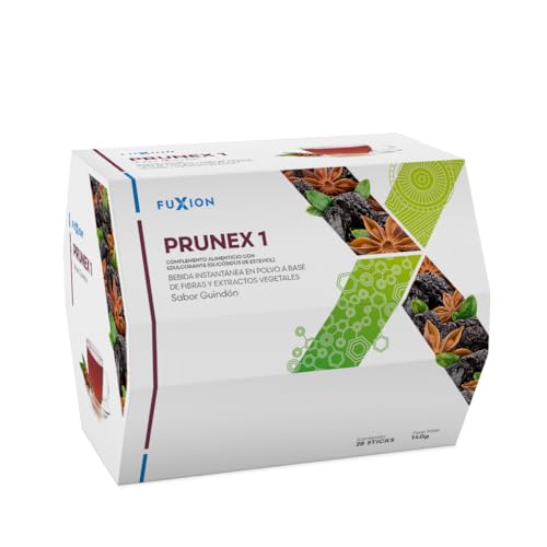 Prunex 1 FuxionPlus Té te en polvo, sabor guindon ciruela para limpieza y desintoxicación de colon, para un tránsito intestinal óptimo (141g, 1, unidad)