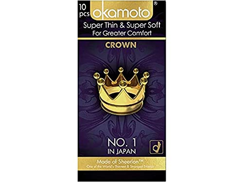 Okamoto Condoms for Men | Worlds Best Rated Condoms | Pack of 10 | OK Crown