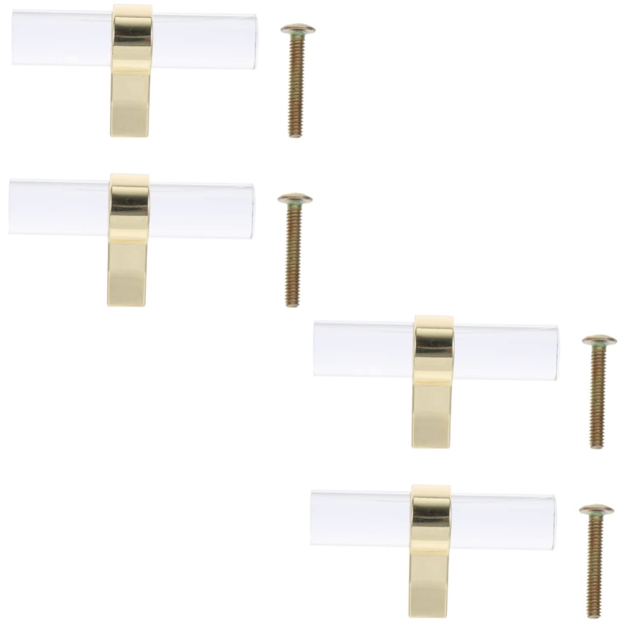 Boutons de meuble acrylique dorés transparents lot de 4 pour la rénovation de vos armoires