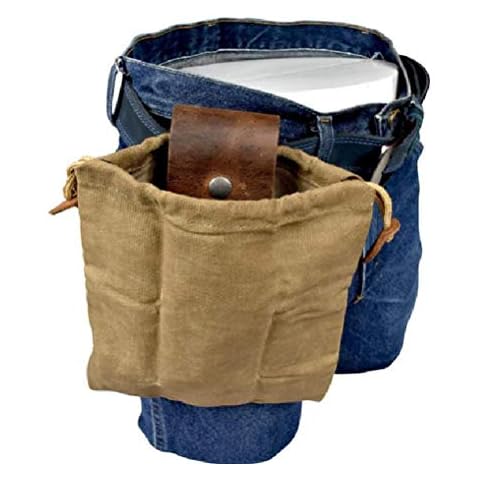 Gonetre Pouch Bag Leather and Bushcraft Bag Waxed Foraging Pouch for Hiking (Brown) Cover