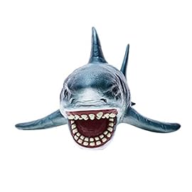 Gemini&Genius Sea Animal Great White Shark Action Figure Megalodon Shark Model Toy Soft Rubber Realistic Ocean Shark Educational and Role Play Toys for Kids and Collectors (Great White Shark)
