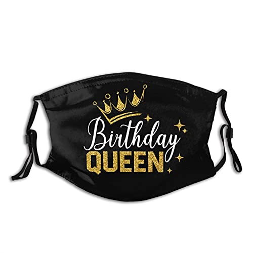 Yanghl Happpy Birthday Queen Face Mask Birthday Gift Party Customized Fashion Adjustable for Girl Women Adult with 2 Filters