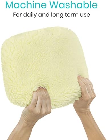 VIVE Knee Scooter Pad Cover - Plush Faux Sheepskin, Memory Foam Walker Rover Cushion - Accessory for Roller - Leg Cart Improves Comfort During Injury - Padded, Washable Protector Pillow