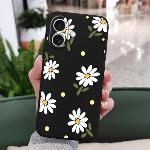 LEECG for iPhone 17 Case, Flower Protective Bumper Slim Soft Phone Cover for iPhone 17 6.3 inch, Daisy Black by LEECG - Used condition - Image 3