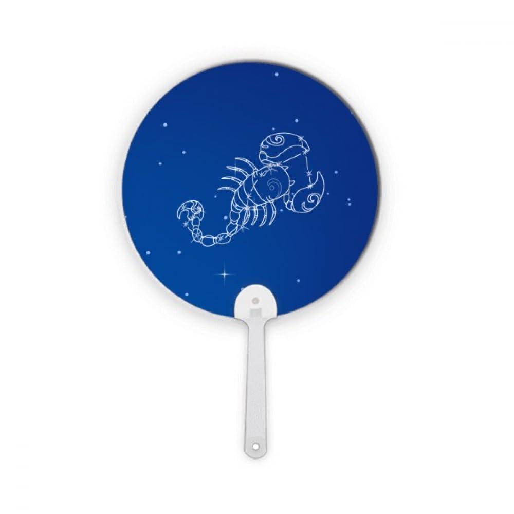 Éventail rond plastique constellation Scorpion accessoire été univers