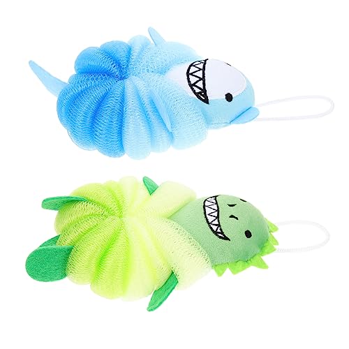 FRCOLOR 2個子供用カートゥーンバスボール スポンジ バス用スクラバー 軽
