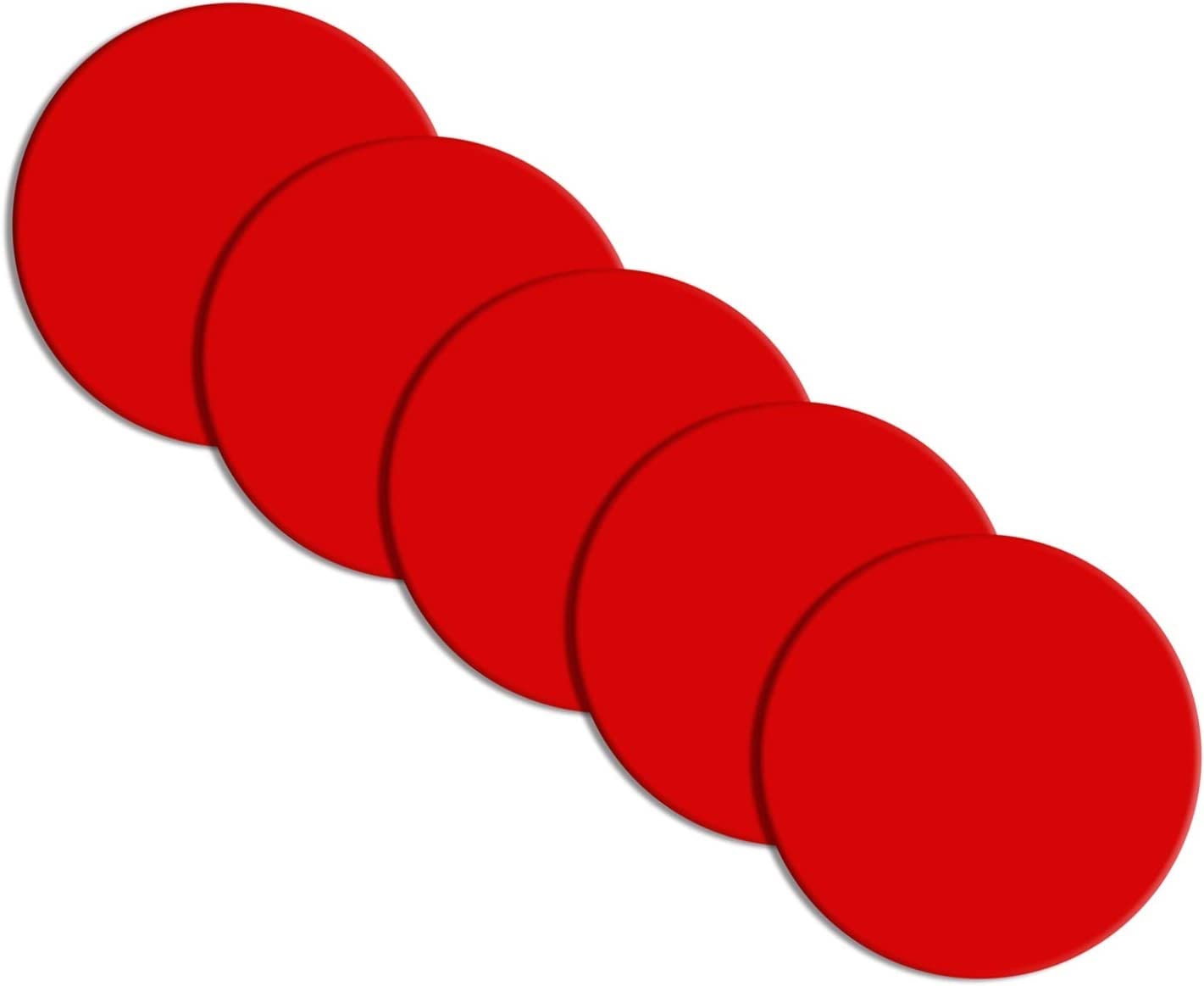 Acrylic Sheet Perspex Board Round Shape Opaque Color, Can Be Used for Decorative Glass, Diameter 70Mm, Thickness 2mm (Color : Red)