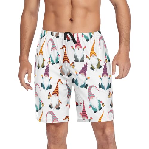 ALAZA Christmas Buffalo Plaid Men's Casual Pajama Shorts Straight-Fit Pajama Bottoms Sleepwear