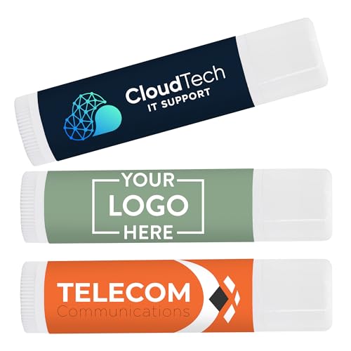 Custom Lip Balm, Personalized Lip Balm - 24 Quantity - $1.23 Each - Custom Lip Balm Labels Promotional Product/Bulk with Your Logo/Customized (Set of 24)