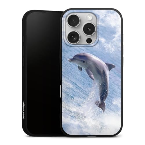 Coque en silicone iPhone 16 Pro DeinDesign motif dauphins et baleine