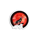 Super Red Blood Moon Wolf Lunar Eclipse 2019 Costume - Sticker Graphic - Auto, Wall, Laptop, Cell, Truck Sticker for Windows, Cars, Trucks
