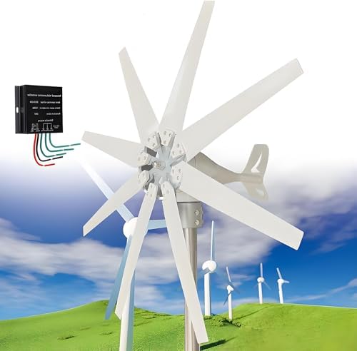 10,000W Wind Turbine Generator Package – 12V/24V/48V, 8-Blade Wind Energy System with Cost Controller – Good for Dwelling, Marine, Hybrid Photo voltaic & Wind Power Options
