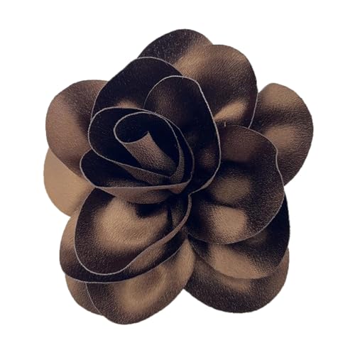 NIHENHAO Magnifique broche française délicate en satin avec motif unique pour les personnes avant-gardistes - Marron foncé