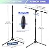 Tlingt Support Heavy Duty Mic Stand, Tripod Microphone Boom Stand, with Telescopic Boom Arm for Stage, Studio, Recording, Home Use, Black #1