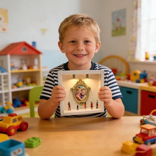 Vitrine de présentation de souvenirs dorée contre la poussière