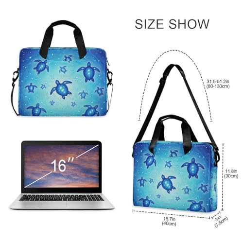 Maletín para laptop azul claro con diseño de tortugas miniatura 5