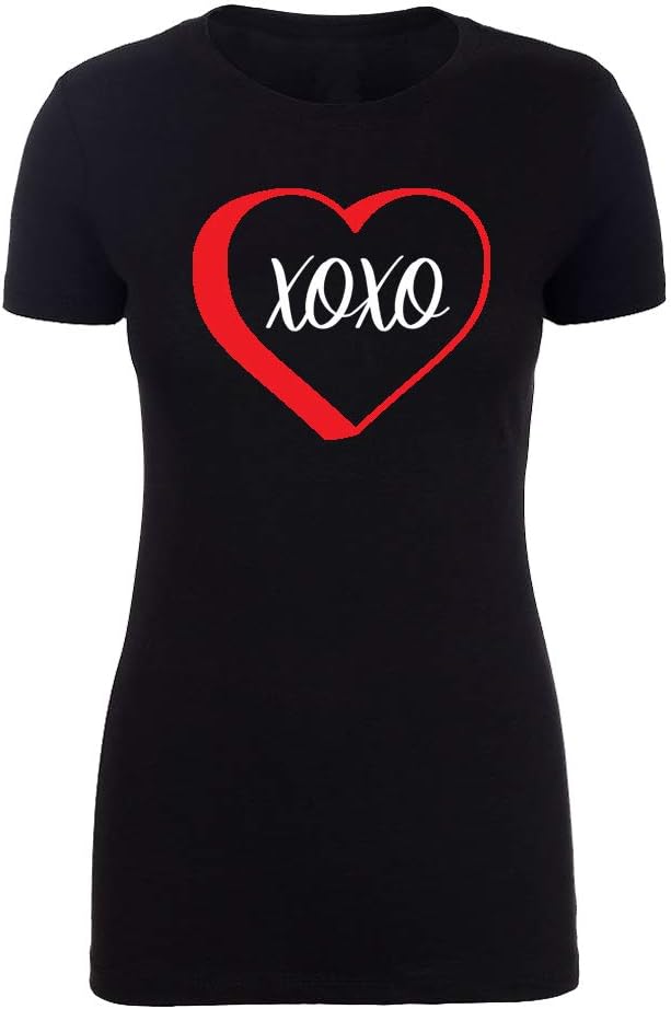 Woman's Valentine's Day T-Shirts, Woman's Crew Neck Shirts, Valentines Shirts - XOXO