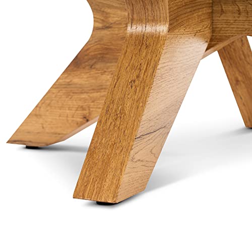 Ivinta Round Glass Coffee Tables For Living Room, 31.5 In Accent Coffee Side Tea Table With Mdf Natural Wood Frame And Tempered Glass Top Center Table For Home Office Cafe… #TOP4