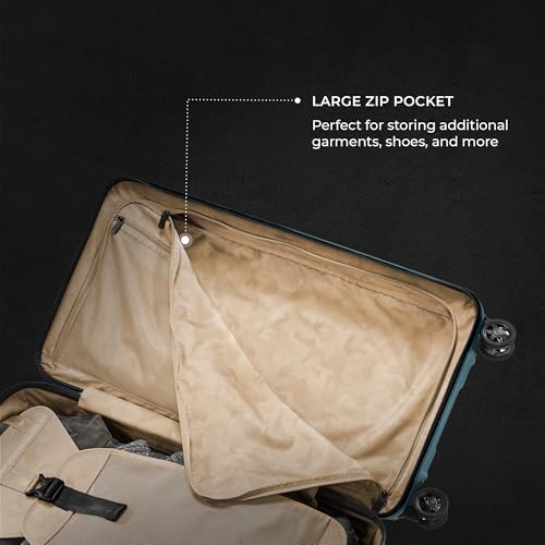 Image of Briggs & Riley 32 inch Extra Large Trunk Spinner - Checked Luggage for Travel, Suitcases with Wheels, Hardside Rolling Bag for Men & Women, Self-Repairing Zipper - Torq Collection, Ocean