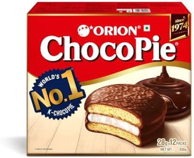 ORION Choco Pie - Chocolate Coated Soft Biscuit 12 Pcs Pack, 336 g