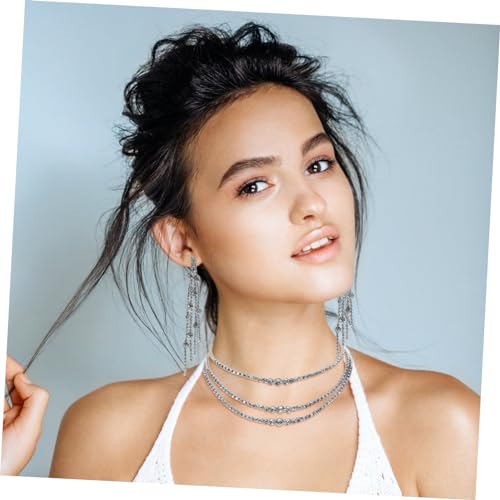 Pendientes colgantes y collar de plata para mujer 3