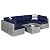 Best Choice Products 7-Piece Modular Outdoor Sectional Wicker Patio Conversation Set w/ 2 Pillows, Coffee Table, Cover Included - Gray/Navy
