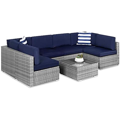 Best Choice Products 7-Piece Modular Outdoor Sectional Wicker Patio Furniture Conversation Sofa Set Cover